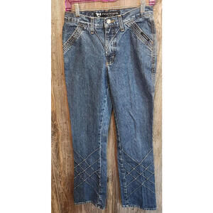 Rockies Denim Blue Jeans Women Size 5 Reg (28x34) Bareback Vintage Western Rodeo